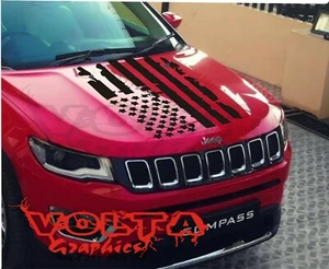 Calcomanía de vinilo para capó compatible con Jeep Compass - bandera envejecida 2016-2024 - Imagen 1 de 1