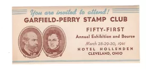 1941 GARFIELD PERRY STAMP SHOW CLEVELAND OH POSTER STAMP - Picture 1 of 1
