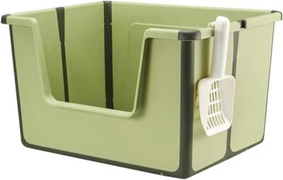 TOWNTIME Litter Box with High Sides 19.68" Lx15.74 Wx11.81 H,Foldable Travel Litter Box