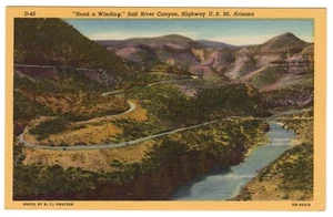 Postal vintage Arizona Road a sinuosa Salt River Canyon Highway EE. UU. S 60 - Imagen 1 de 2