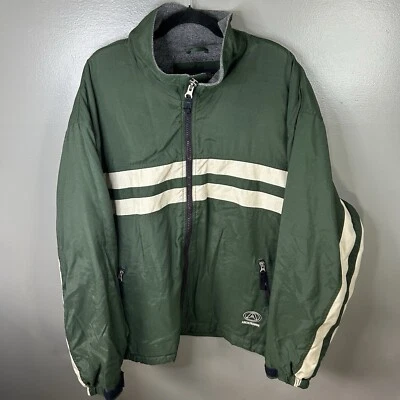 Chaqueta De Colección Abercrombie Performance Verde Blanco Rayas Forrada Sherpa Talla XL Foto 1 de 4
