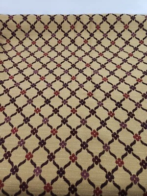 Tela de tapicería de enrejado de chenilla floral beige de 3+ yardas pequeñas flores suaves cortinas Foto 1 de 4