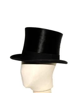 VINTAGE LINCOLN BENNETT SILK TOP HAT LARGE 7 1/4 CIRCUMFERENCE 59 Cm - Picture 1 of 17
