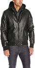 Men's Soft Trendy Black Leather Jacket Pure Genuine Lambskin Hooded Style Bomber