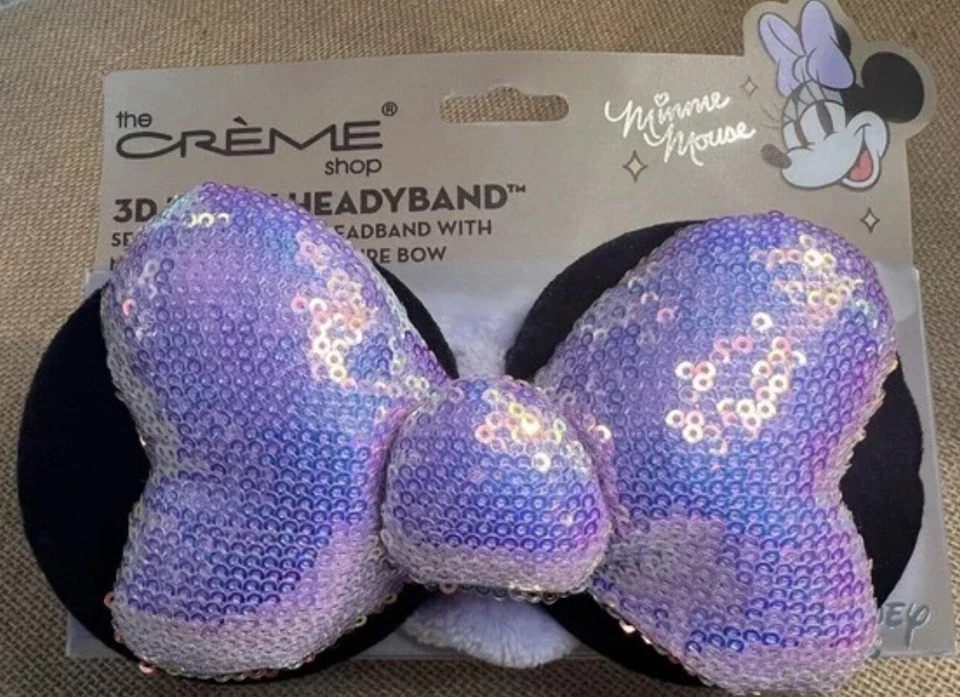 THE CREME SHOP, EDICIÓN LIMITADA MINNIE MOUSE 3D PELUCHE SPA DIADEMA MORADO BRILLO ARCO Foto 1 de 1