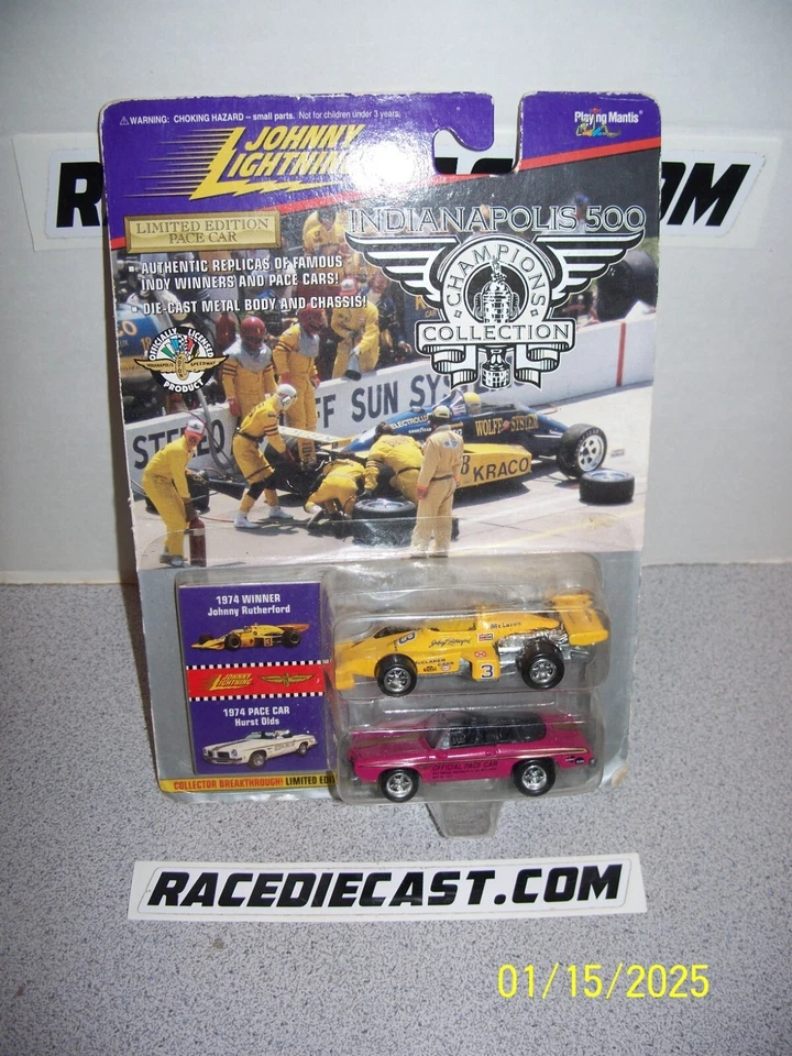 #3 Johnny Rutherford 1974 ganador de Indy 500 / Olds Pace Car 1/64 Johnny Lightning Foto 1 de 1
