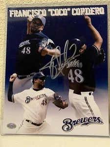 Francisco “COCO” Cordero Signed Milwaukee Brewers 8x10 Photo LOF - Picture 1 of 4