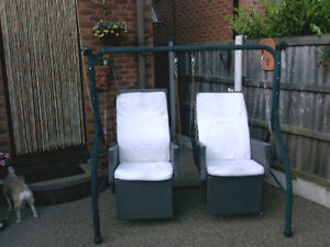 garden swing two chairs type needs T L C pick up only