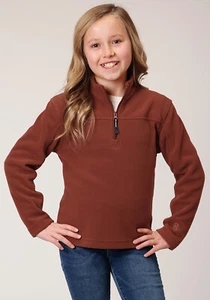 Roper Girls Kids Sienna Rust Polyester Micro Fleece Jacket - Picture 1 of 4