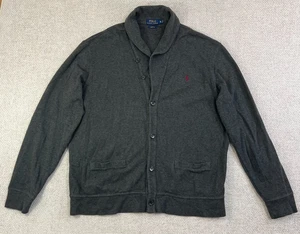Polo Ralph Lauren Sweater Cardigan Estate Rib Men's XL Dark Gray Button Pony - Picture 1 of 7