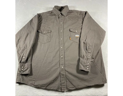 Camisa de trabajo resistente al fuego Rasco FR para hombre 2XL gris larga manga larga algodón Foto 1 de 4