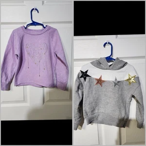 (2) Madden Girl Grey Hoodie & Purple Sweatshirt Size 5 (Little Girl Size) - Picture 1 of 10