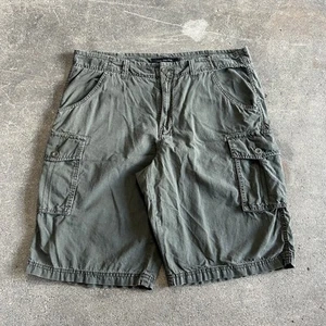 Vintage Calvin Klein Cargo Shorts Size 38 Green Y2K Outdoor Summer Long 12" - Picture 1 of 11