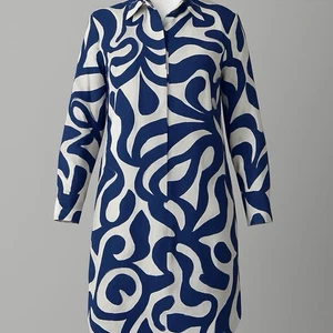 Schönes blau-weißes Zara Kleid Größe S Akzent Knopf Freizeit Komfort - Bild 1 von 7