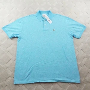 Lacoste Polo Shirt Mens 3XL Solid Blue Formal Preppy Casual - Picture 1 of 10