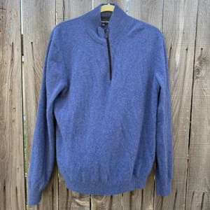 Suéter azul con cremallera 1/4 The Cashmere Project para hombre talla grande - Imagen 1 de 7