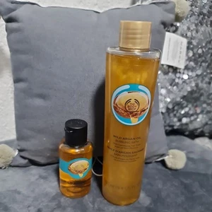 The BODY SHOP WILD ARGAN OIL BUBBLING BATH 250ML&60ml shower gel DISCONTIN Rare  - Picture 1 of 4