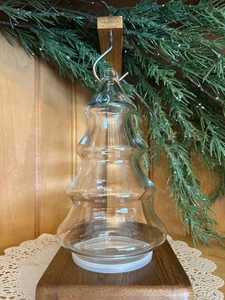 Contenitore barattolo albero di Natale medio vetro trasparente vintage Libbey fondo plastica L - Foto 1 di 4