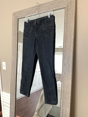 Dolce & Gabbana D&G Vaqueros ajustados oscuros Azul Denim Plata Logo 40 US 4 $595 Foto 1 de 3