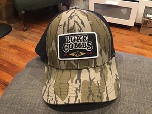 LUKE COMBS “GROWIN’ UP AND GETTIN’ OLD” BEAR MESH TRUCKER CAMO CAP HAT - Picture 1 of 3