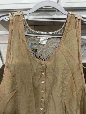 lady noiz verde oliva xl camiseta sin mangas larga con encaje Foto 1 de 4