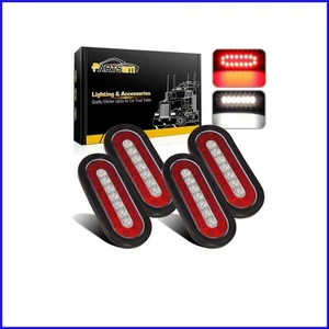Juego de 4 luces LED para remolque Universal Fit - luces de respaldo rojas y blancas brillantes - Imagen 1 de 9