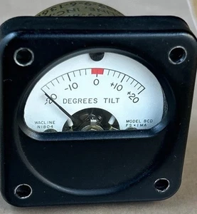 Vintage Wacline Aeronautic Tilt Gauage Indicator Meter N1804 Ammeter DC Plane - Picture 1 of 6