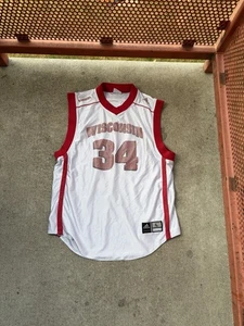 Vintage Adidas Wisconsin Badgers Basketball Jersey Large 34 Red White NCAA - Picture 1 of 5