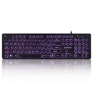 PERIBOARD-317R Wired Backlit USB Keyboard - Big Print Letter - Tri-Color Illu... - Picture 1 of 7