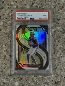 Justin Jefferson 2024 Panini Select White Prizm #’d/35 PSA 9 COMO NUEVO Vikings - Imagen 1 de 2