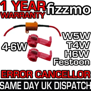 1x LED CANBUS SIN ERRORES RESISTENCIA DE CARGA 4w 5w 6w W5W T10 T4W BA9S H6W BAX9S FESTOON - Imagen 1 de 1