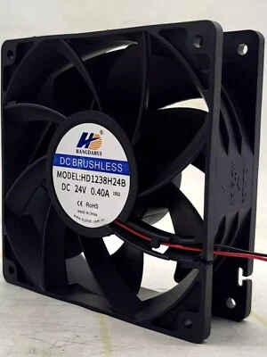 1PCS HD1238H24B DC24V 0.40A 12038 2-Wire Inverter Axial Cooling Fan - Image 1 of 3