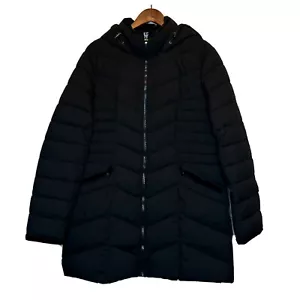 Cappotto tampone donna Preston & York XL nero finitura velluto lungo lunghezza media cerniera - Foto 1 di 13