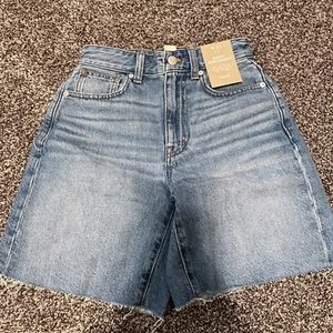 Madewell Women's Sz 23 Baggy Jean Shorts Crestford Wash High Rise Relaxed NJ069 - Picture 1 of 9