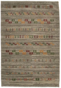 3 Fuß 3 x 4 Fuß 9 Fuß Handgefertigt Wolle Gabbeh Orientteppich Tribal Design Dickflor Teppich - Bild 1 von 12