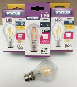 40w 60w 100w Clear GLS Bayonet Light Bulbs = 4w 6.5w 10.5w Watt LED B22 BC Lamp - Picture 1 of 16
