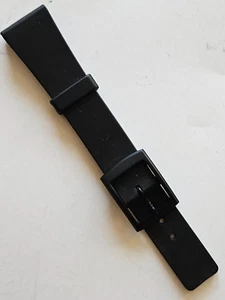 18 mm - glatte Oberfläche Gummi Uhrenarmband - (schwarze Schnalle / wasserdicht) - Bild 1 von 3