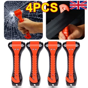 4X Emergency Car Safety Escape Hammer SeatBelt Cutter Tool Window Glass Breaker - Picture 1 of 18