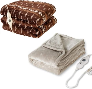 Electric Heated Blanket Throw, Super Cozy Soft 2-Layer Flannel 50" X 60" Heated - Picture 1 of 1