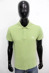 Fred Perry Polo Taglia 46 Uomo Verde T-Shirt Maglietta Maglia Cotone Logo Man - Imagen 1 de 12