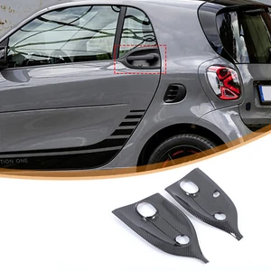 ABS Carbon Fiber Exterior Door Handle Trim Cover Fits Smart Fortwo 453 2016-2023 - Picture 1 of 18