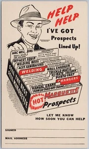 Tarjeta postal de Jefferson de un centavo HELP HELP Marquette Hot Prospects Sales Leads - Imagen 1 de 2