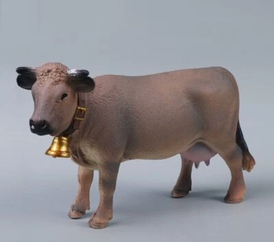 Figura de acción de PVC de juguete de vaca de ganado suizo marrón muñeca juguetes para niños regalos de fiesta Foto 1 de 2