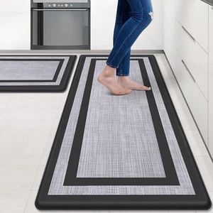 Kitchen Mat [2 PCS] Cushioned 0.47 Inch Rugs Non-Skid Waterproof Mats and Ergono - Picture 1 of 12