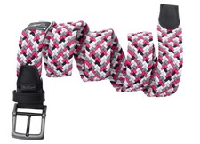 Nike Golf Multi-Weave Stretch Woven Mens Belt Black/Pink/White Size M (36-38)