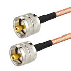 RG400 Dual UHF Male PL-259 Coaxial Pigtail Low Loss Cable 10CM For HAM&CB Radio