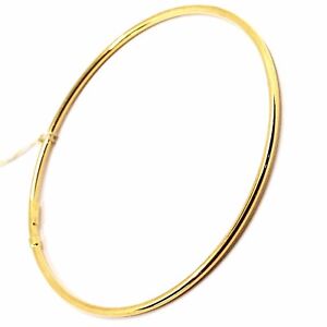 18K YELLOW GOLD BRACELET, RIGID, BANGLE, 2 MM THICKNESS, SMOOTH, MADE IN ITALY