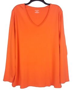 Lane Bryant 3X pumpkin orange cotton jersey tee plus size top 26/28W