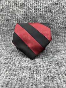 Nubio Necktie Tie Mens Black Red Striped Silk Handmade Italian
