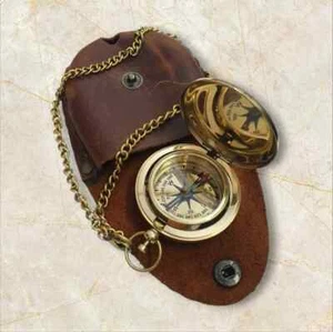 Antik Vintage Messing Taschenkompass Messing Maritim Kompass Marine Kompass G... - Bild 1 von 5
